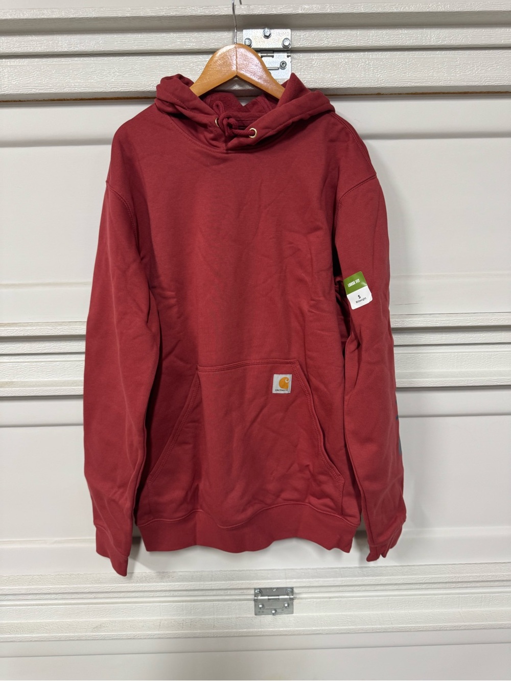 Carhartt Iconic K288 Logo Sweatshirt Hoodie Small Loose Fit Red